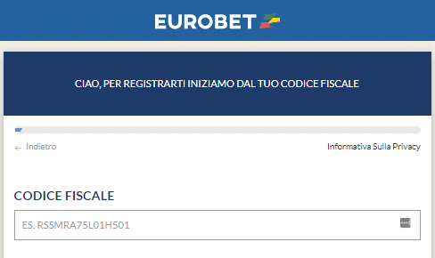 eurobet registrazione Aprire un conto su eurobet