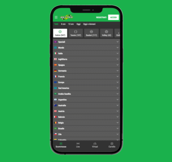 l'interfaccia di Lottomatica