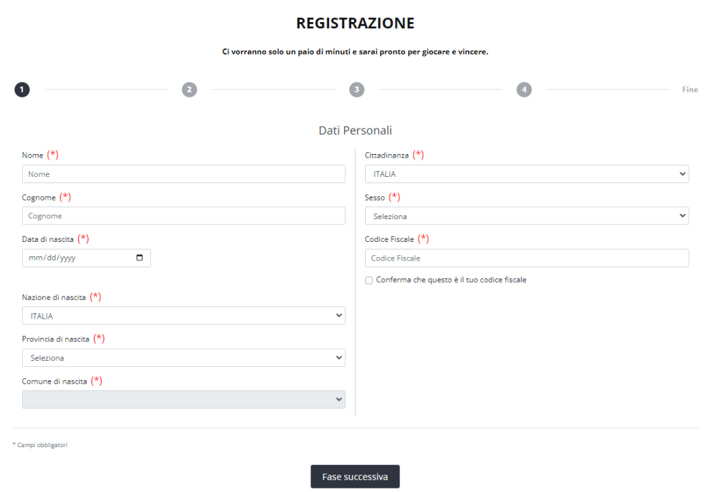 Come registrarsi al sito utilizzando il codice promo Novibet