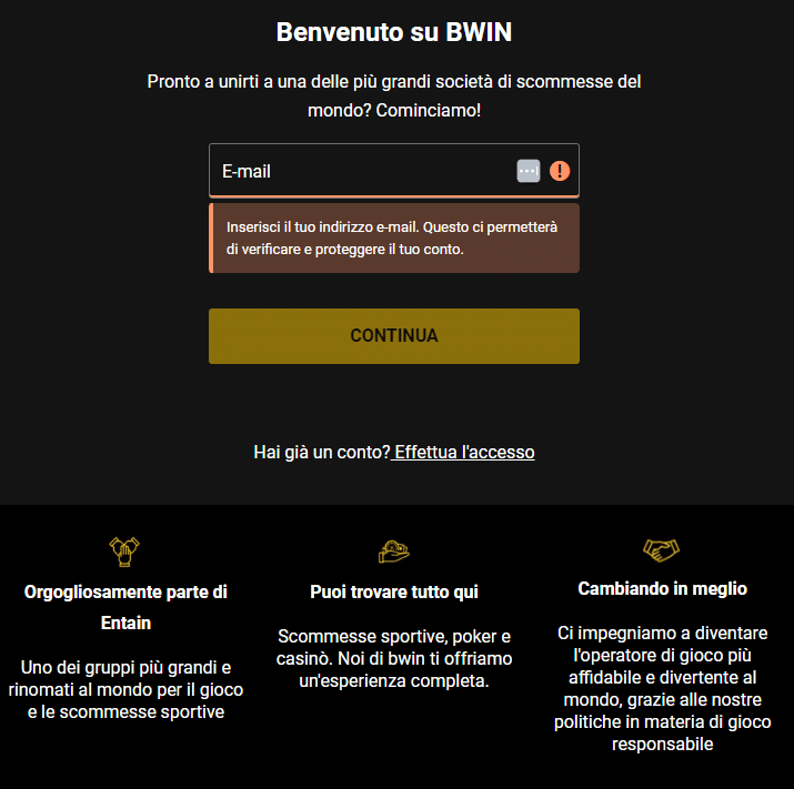 accesso bwin
