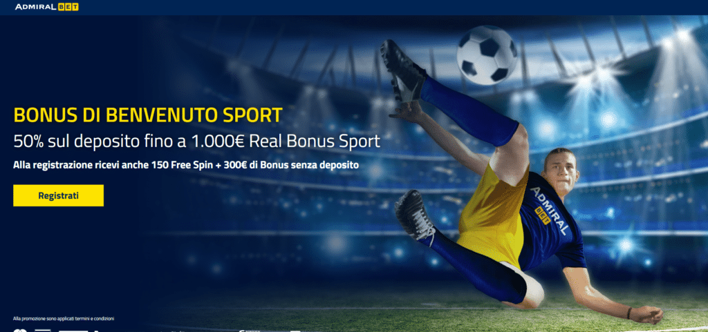 codice promozionale admiralbet scommesse